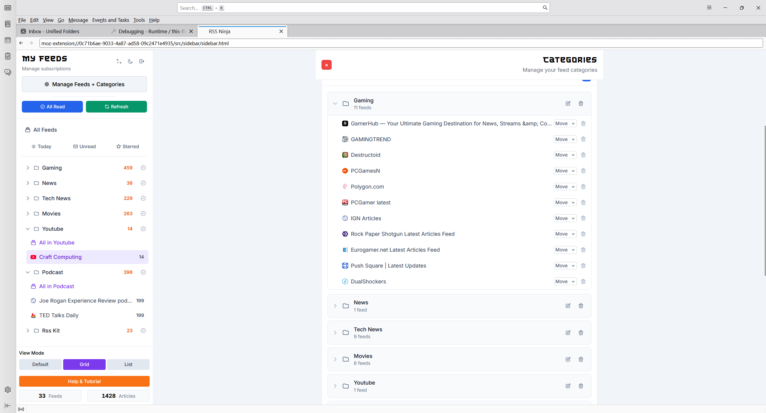 RSS Ninja Thunderbird
